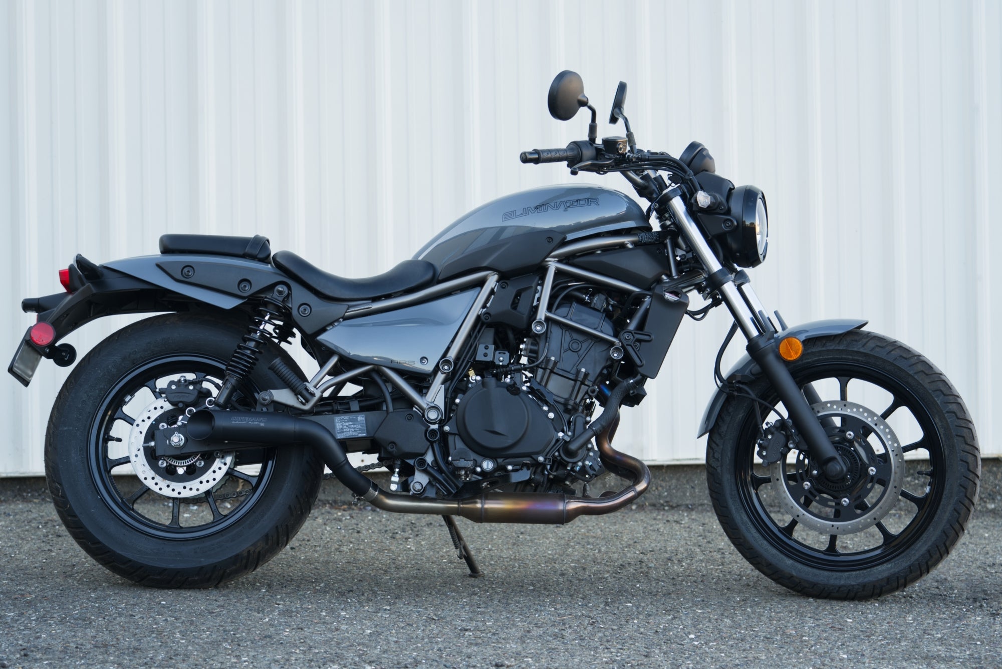 Kawasaki Eliminator 450 500 THUNDER slip-on exhaust stainless steel black