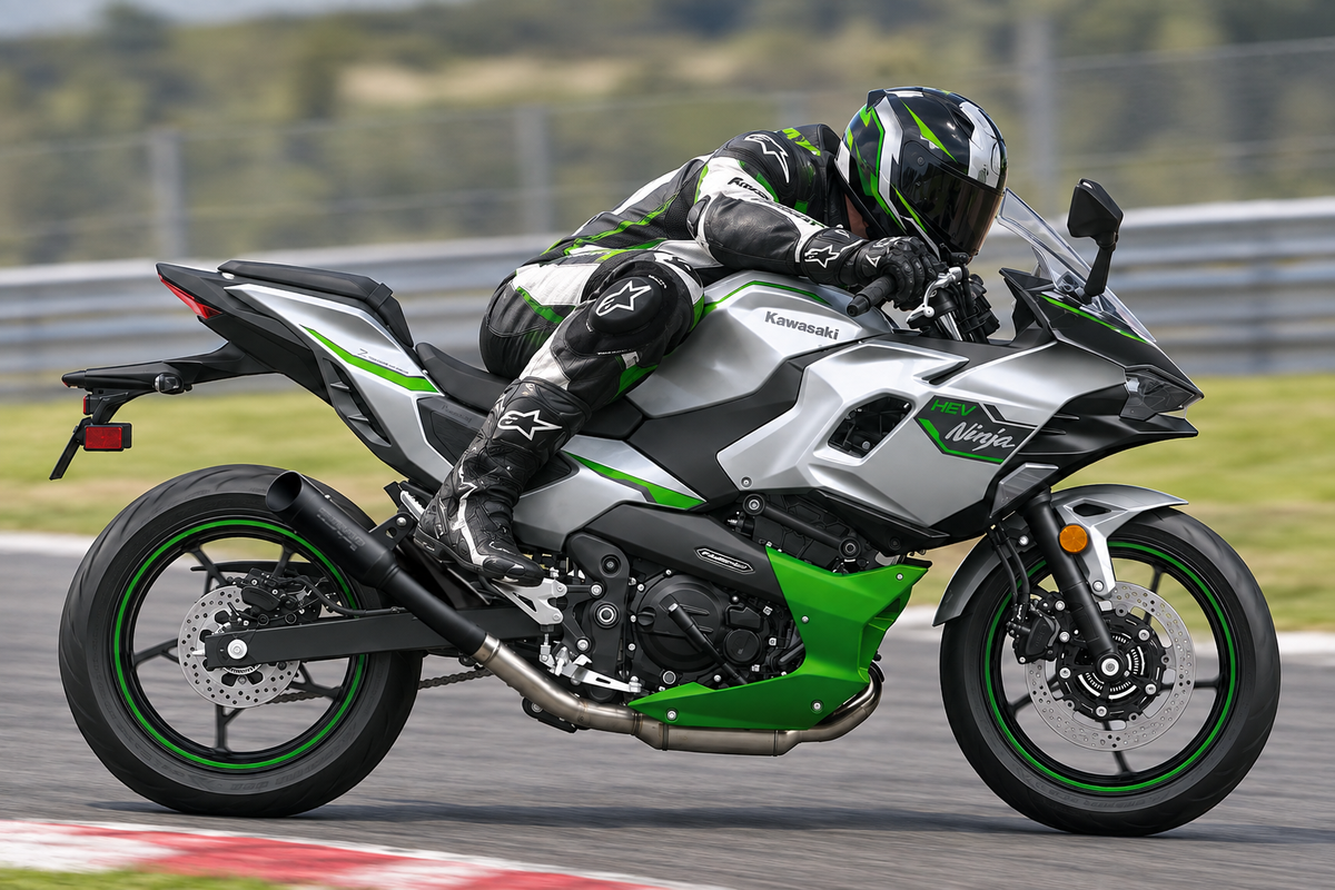 Rider racing the reference motorcycle