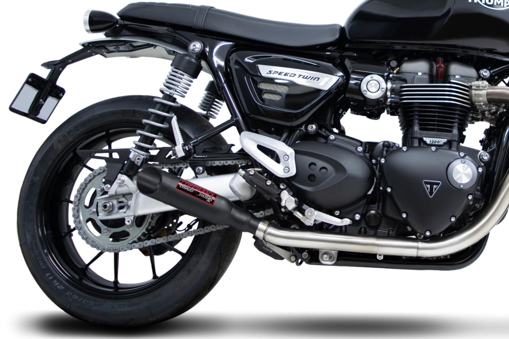 Coffman's Shorty Slip-On Exhausts for Triumph Speed Twin (2022-2023) with Baffles