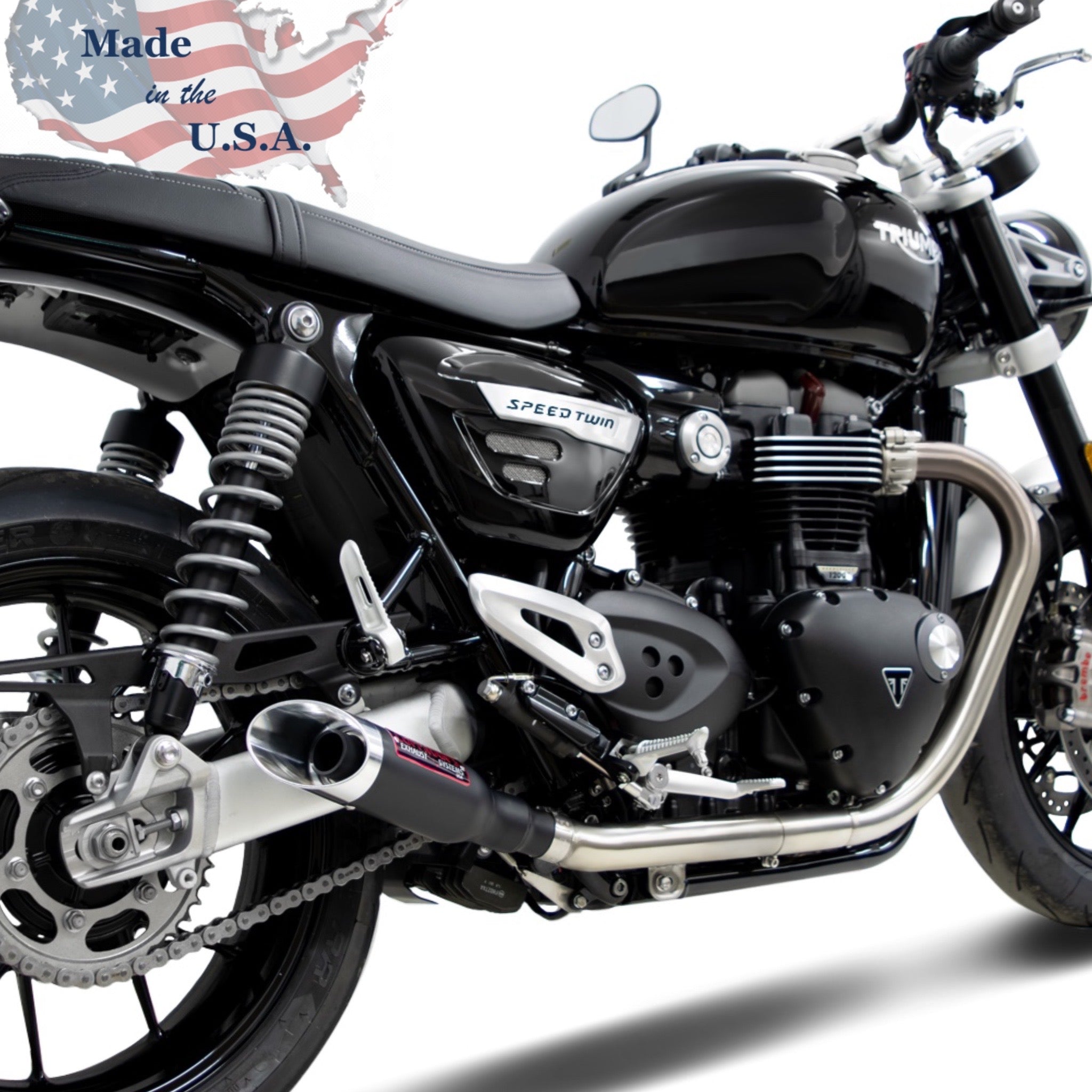 Coffman's Shorty Slip-On Exhausts for Triumph Speed Twin (2022-2023) with Baffles
