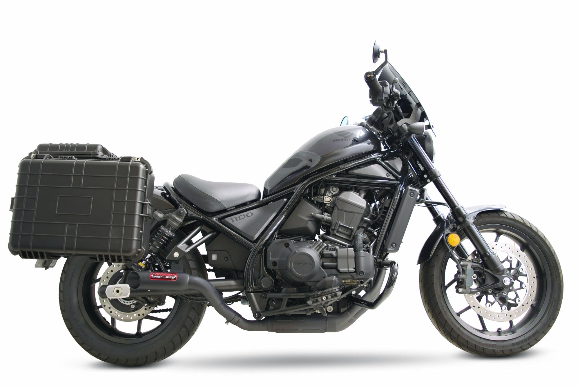 Honda Rebel 1100 exhaust system installed side view