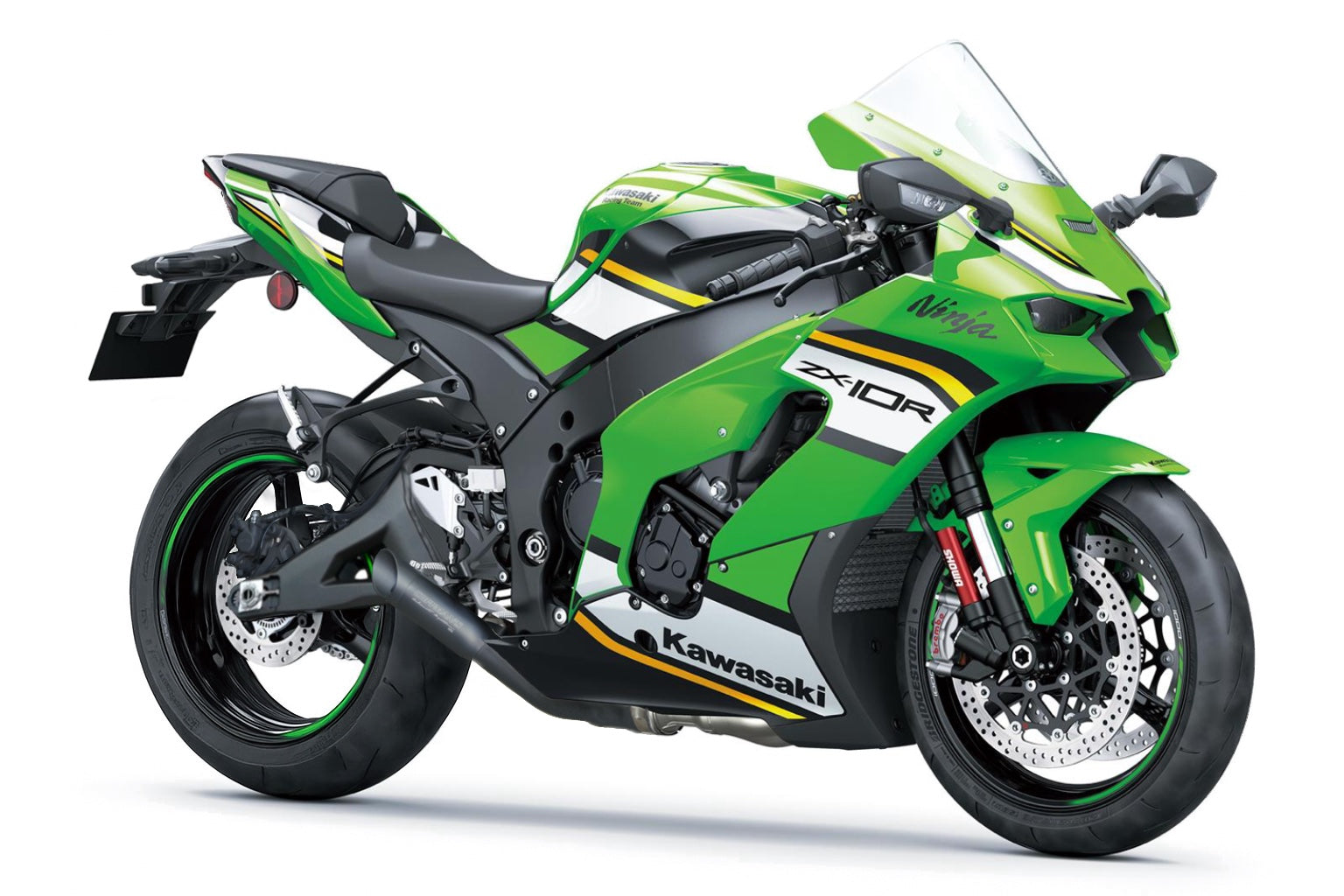 ZX10R 2024 exhaust installed on motorcycle track ready
