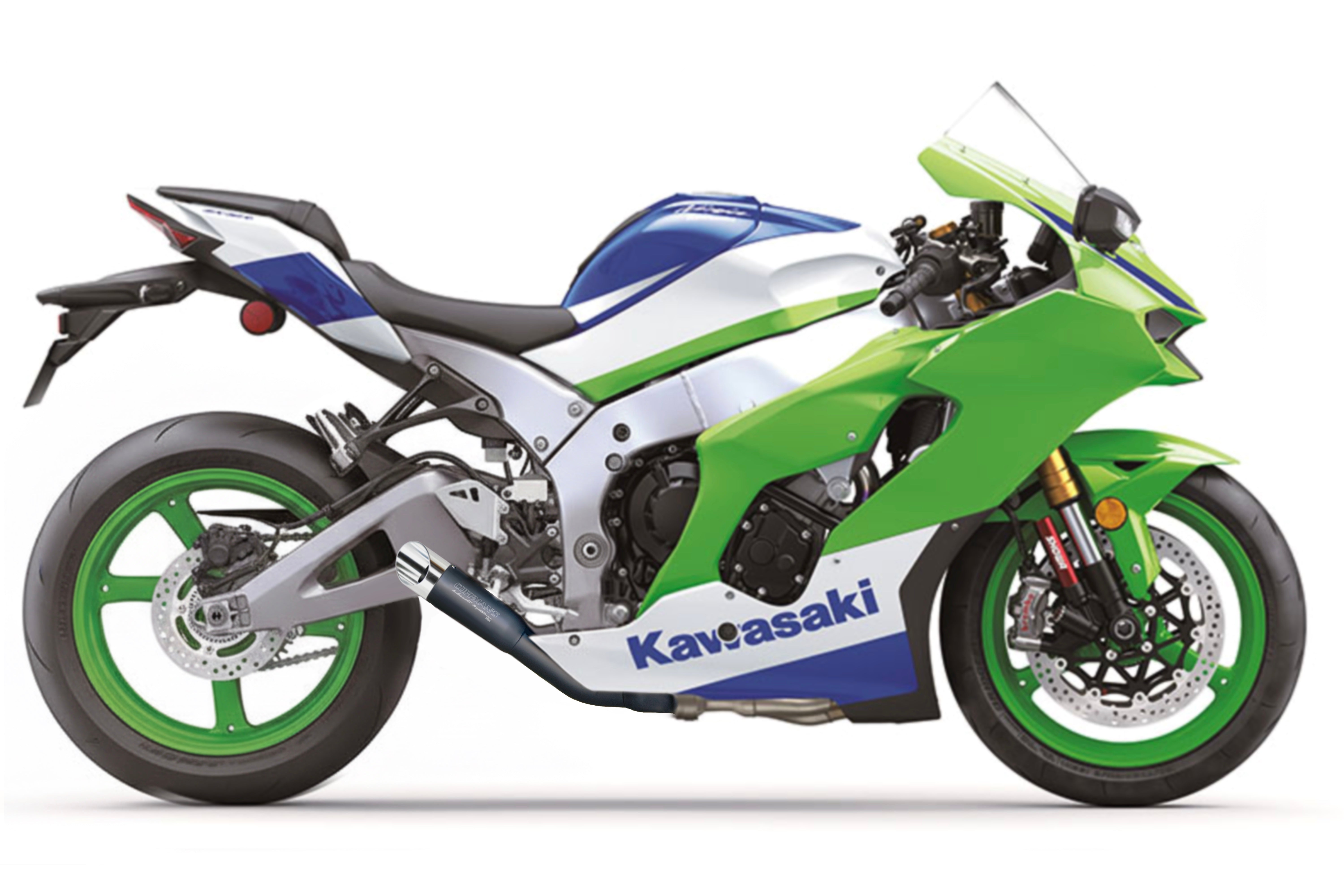 Straight Premium GILDED EDGE MODEL 10こ Akrapovic Slip-On Exhaust Kawasaki ZX10R Carbon Fiber S-K10SO2-HZC