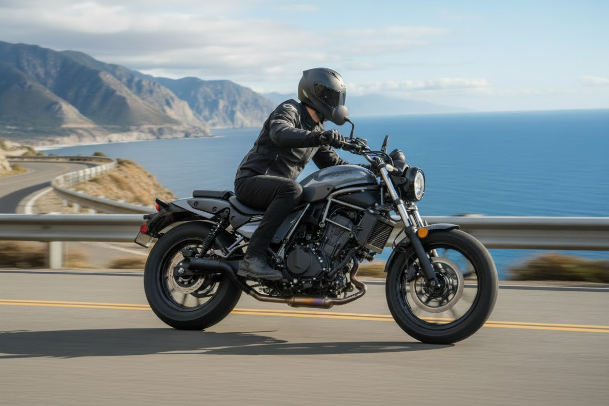 Eliminator 450 action shot with rider - all yellow lines removed